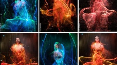 Various light painting shots - SoloLumo - Strix Nebulosa