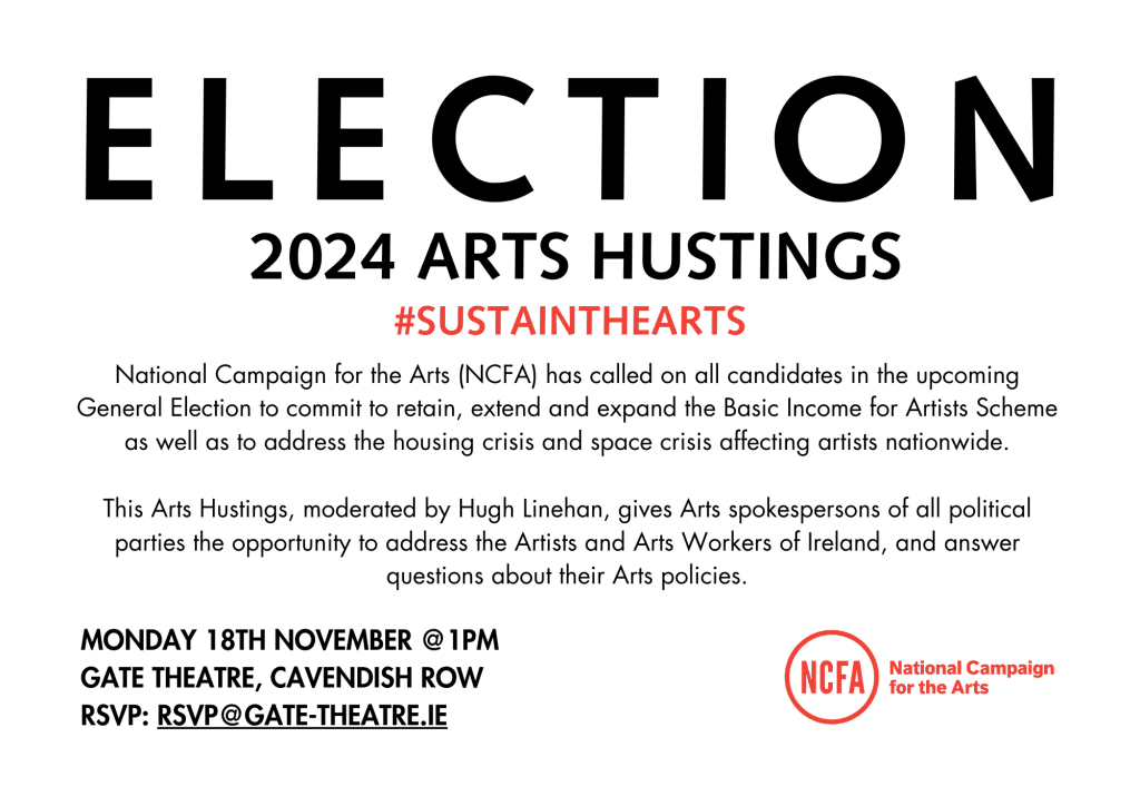 Invite To Arts Hustings 24
