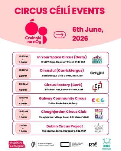 Poster Timetable For June 6th Circus Explored