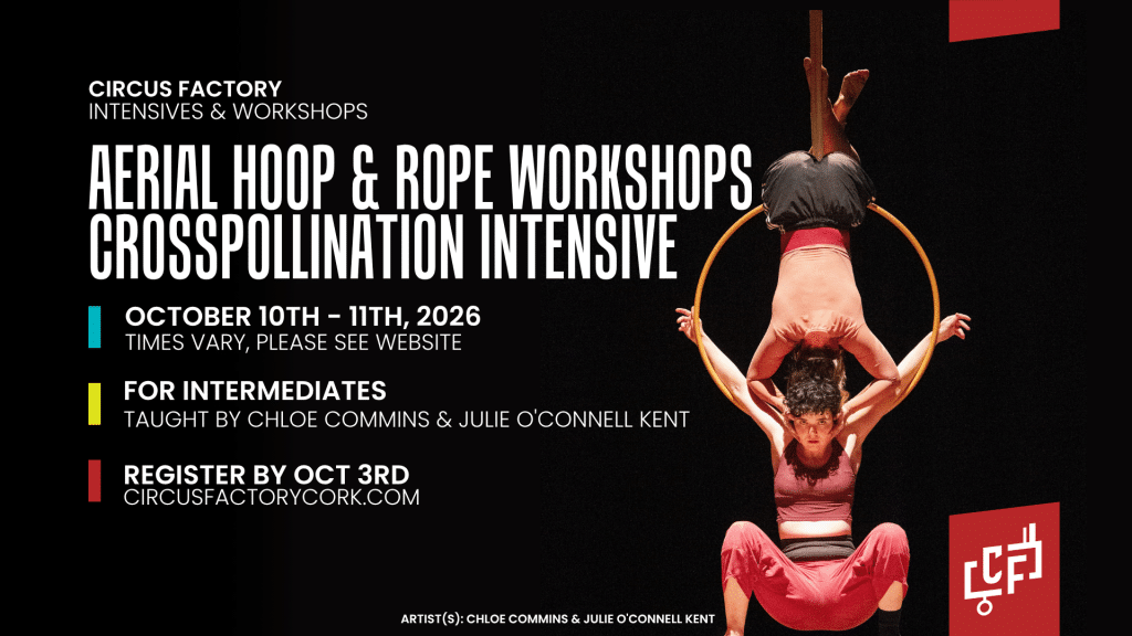 Crosspollination Aerial Hoop & Rope Workshops Oct 2026 at Circus Fatory Cork